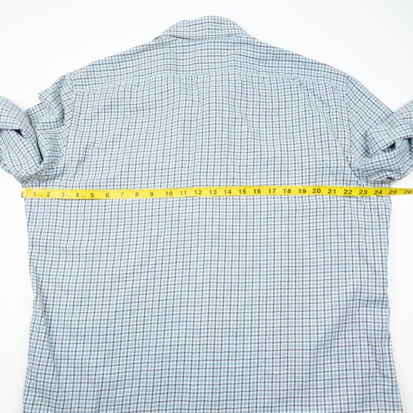 Kiton Shirt Men's XL Blue Brown Check Long Sleeve Button Up Made in Italy - Picture 12 of 14